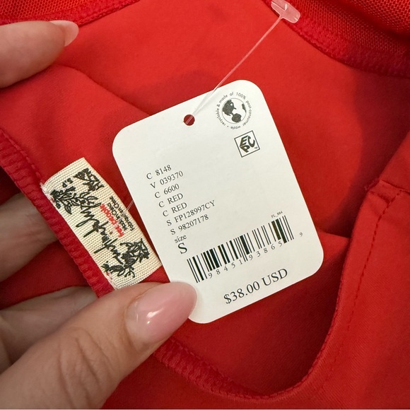 Free People Still Here Halter Top Red S - Picture 5 of 7